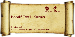 Mohácsi Kozma névjegykártya